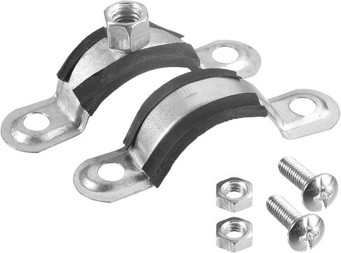uxcell 20mm Rigid Pipe Strap Clamps, Carbon Steel Pipe Bracket Tube Clips M6 Nut Size for Water Tube Pipe 8 Pcs in Saudi Arabia
