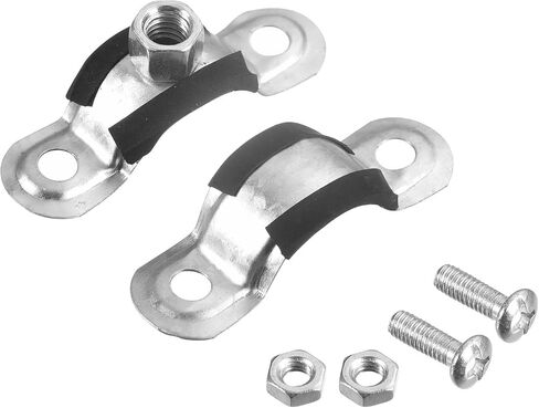 uxcell 20mm Rigid Pipe Strap Clamps, Carbon Steel Pipe Bracket Tube Clips M6 Nut Size for Water Tube Pipe 8 Pcs in Saudi Arabia