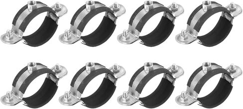 uxcell 20mm Rigid Pipe Strap Clamps, Carbon Steel Pipe Bracket Tube Clips M6 Nut Size for Water Tube Pipe 8 Pcs in Saudi Arabia