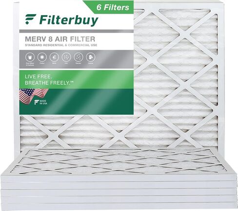Filterbuy 12x18x1 فلتر هواء MERV 8 دفاع عن الغبار (6 عبوات)، استبدال مرشحات هواء فرن HVAC AC المطوية (الحجم الفعلي: 11.50 × 17.50 × 0.75 بوصة) in Saudi Arabia