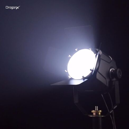 أضواء LED COB احترافية قوية 100 وات 3200 ك أضواء مسرح بيضاء دافئة DMX إهليلجي للمسرح DJ وحفلات الزفاف مع أبواب الحظيرة وشعاع قابل للتعديل in Kuwait