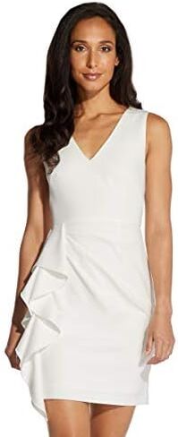 Adrianna Papell Women's Ruffled Crepe Cocktail Dress in Saudi Arabia