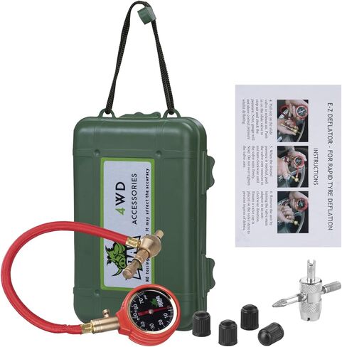 Tire Deflators Air Down,Analog Tire Pressure Gaug,0-75PSI Easy to Read Dial with Accurate Rapid Release Button and Tire Repair Tools for Car,Motorcycle,Truck,RV, ATV,UTV,Vehicle Tires in Saudi Arabia