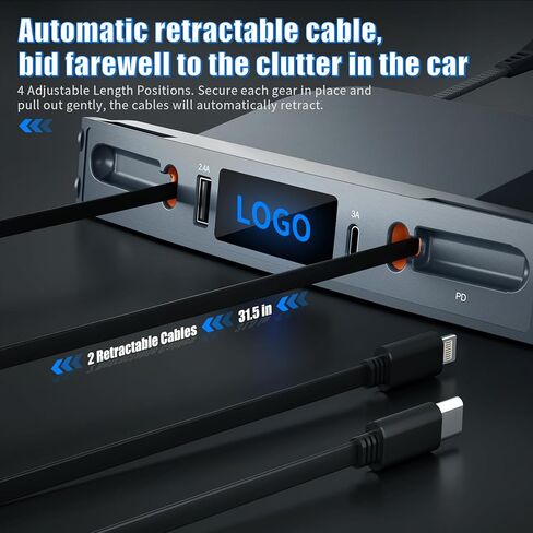لـ Tesla USB Hub، محطة إرساء مع كابل شحن سريع قابل للسحب لـ Tesla Model 3 Model Y 2021 2022 2023، الملحقات الداخلية لوحدة التحكم المركزية Tesla Model 3/Model Y in Kuwait