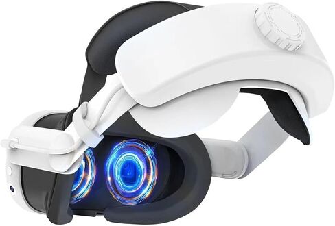 مجموعة الملحقات لـ Quest 3، حزام Elite قابل للتعديل، حزام Meta Quest 3 Elite مع بطارية (أبيض) in Saudi Arabia