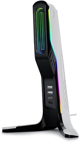 حامل سماعة رأس للألعاب RGB مع منفذين USB ومنفذ واحد من النوع C، حامل سماعة رأس للألعاب للكمبيوتر الشخصي، Xbox One، Xbox Series S/X، PS5، PS4، حامل سماعات الأذن، ملحقات ألعاب المكتب، أسود in Kuwait