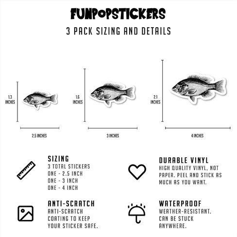 Fish Bass Sticker Laptop Stickers Phone Stickers Stickers - Laptop Stickers - Vinyl Decal - Laptop, Phone, Tablet Vinyl Decal Sticker S215120 (4 Inches) in Saudi Arabia