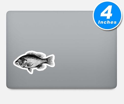 Fish Bass Sticker Laptop Stickers Phone Stickers Stickers - Laptop Stickers - Vinyl Decal - Laptop, Phone, Tablet Vinyl Decal Sticker S215120 (4 Inches) in Saudi Arabia