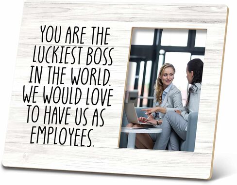 Boss Gifts, Cool Gifts For Bosses, Boss Lady Gifts For Women, Gifts For Boss, Funny Boss Gifts, Boss Lady Office Decor, You Are The Luckiest Boss10x8 Inch Wooden Tabletop Photo Frame in Saudi Arabia
