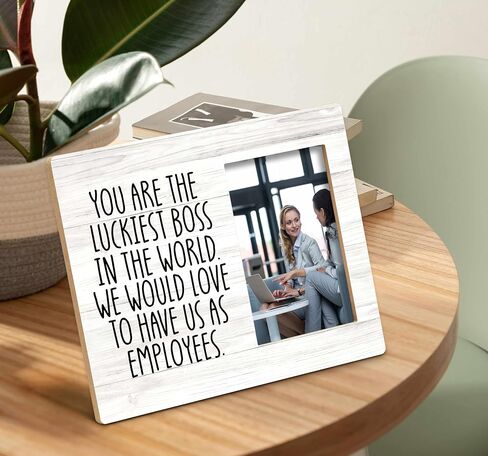 Boss Gifts, Cool Gifts For Bosses, Boss Lady Gifts For Women, Gifts For Boss, Funny Boss Gifts, Boss Lady Office Decor, You Are The Luckiest Boss10x8 Inch Wooden Tabletop Photo Frame in Saudi Arabia