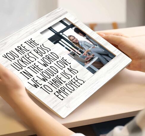 Boss Gifts, Cool Gifts For Bosses, Boss Lady Gifts For Women, Gifts For Boss, Funny Boss Gifts, Boss Lady Office Decor, You Are The Luckiest Boss10x8 Inch Wooden Tabletop Photo Frame in Saudi Arabia