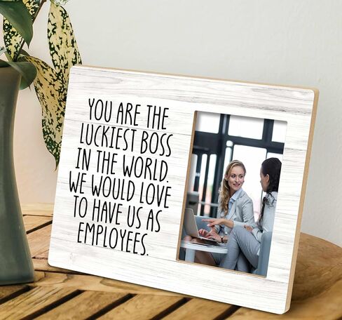 Boss Gifts, Cool Gifts For Bosses, Boss Lady Gifts For Women, Gifts For Boss, Funny Boss Gifts, Boss Lady Office Decor, You Are The Luckiest Boss10x8 Inch Wooden Tabletop Photo Frame in Saudi Arabia