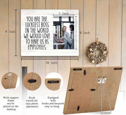 Boss Gifts, Cool Gifts For Bosses, Boss Lady Gifts For Women, Gifts For Boss, Funny Boss Gifts, Boss Lady Office Decor, You Are The Luckiest Boss10x8 Inch Wooden Tabletop Photo Frame in Saudi Arabia