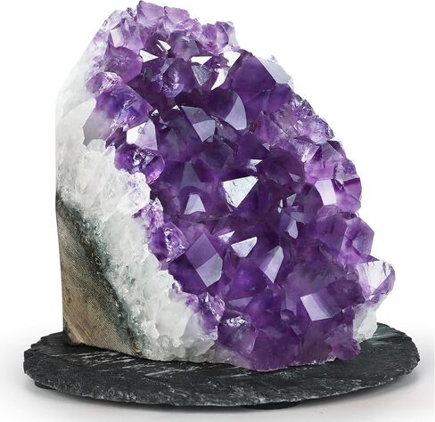 بلورات الجمشت الطبيعية (1.3 رطل إلى 1.5 رطل) مجموعة كبيرة من الكوارتز الصخري الجيود الجمشت - صندوق هدايا مميز حجر الشفاء الروحي in Kuwait