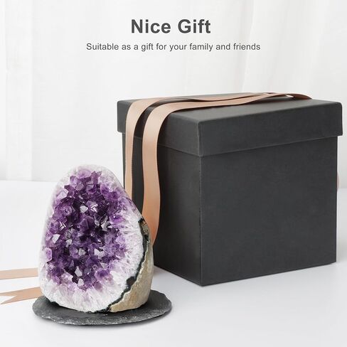 بلورات الجمشت الطبيعية (1.3 رطل إلى 1.5 رطل) مجموعة كبيرة من الكوارتز الصخري الجيود الجمشت - صندوق هدايا مميز حجر الشفاء الروحي in Kuwait