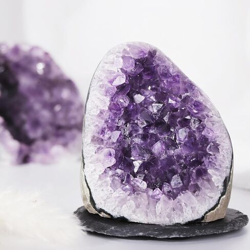 بلورات الجمشت الطبيعية (1.3 رطل إلى 1.5 رطل) مجموعة كبيرة من الكوارتز الصخري الجيود الجمشت - صندوق هدايا مميز حجر الشفاء الروحي in Kuwait