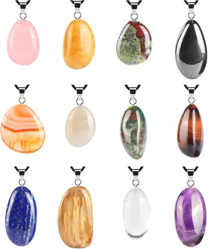 قلادة كريستال للشفاء، قلادة من أحجار الجمشت شقرا والأحجار الكريمة وقلادة من حجر الشفاء وكريستال شاركرا هدايا للنساء والرجال in Kuwait