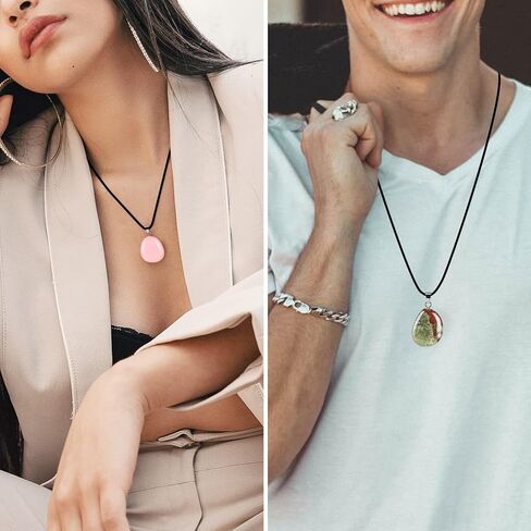 قلادة كريستال للشفاء، قلادة من أحجار الجمشت شقرا والأحجار الكريمة وقلادة من حجر الشفاء وكريستال شاركرا هدايا للنساء والرجال in Kuwait