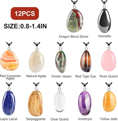 قلادة كريستال للشفاء، قلادة من أحجار الجمشت شقرا والأحجار الكريمة وقلادة من حجر الشفاء وكريستال شاركرا هدايا للنساء والرجال in Kuwait