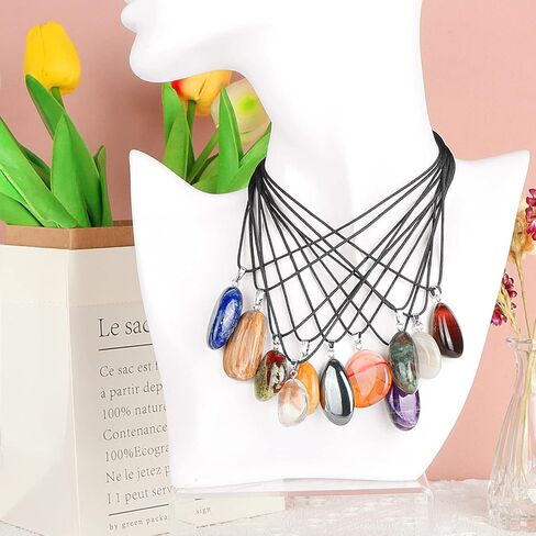 قلادة كريستال للشفاء، قلادة من أحجار الجمشت شقرا والأحجار الكريمة وقلادة من حجر الشفاء وكريستال شاركرا هدايا للنساء والرجال in Kuwait