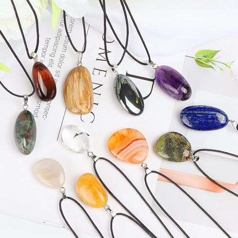 قلادة كريستال للشفاء، قلادة من أحجار الجمشت شقرا والأحجار الكريمة وقلادة من حجر الشفاء وكريستال شاركرا هدايا للنساء والرجال in Kuwait