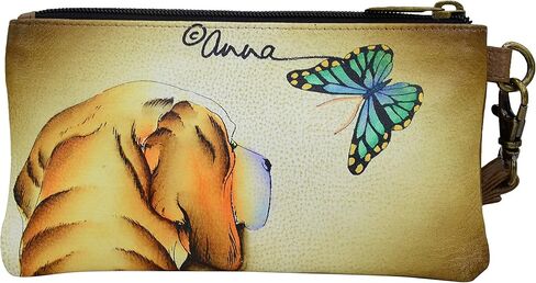 Anna by Anuschka Women's Hand-Painted Genuine Leather Flap Organizer Wallet - Puppy Love in Saudi Arabia