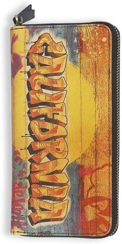 Zipper Wallet For Women Genuine Leather Slim Womens Wallets Large Capacity With Unique Street Culture Graffiti Printing (Ca-Graff) in Saudi Arabia