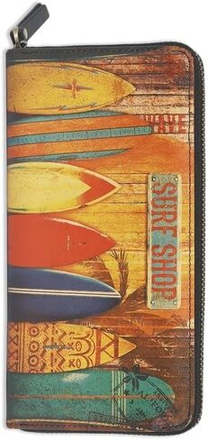 Zipper Wallet For Women Genuine Leather Slim Womens Wallets Large Capacity With Unique Street Culture Graffiti Printing (Ca-Graff) in Saudi Arabia