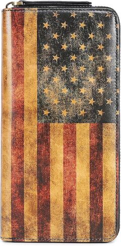 Zipper Wallet For Women Genuine Leather Slim Womens Wallets Large Capacity With Unique Street Culture Graffiti Printing (Ca-Graff) in Saudi Arabia