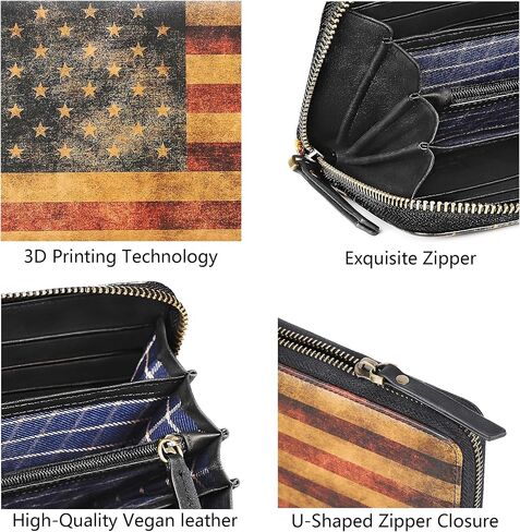 Zipper Wallet For Women Genuine Leather Slim Womens Wallets Large Capacity With Unique Street Culture Graffiti Printing (Ca-Graff) in Saudi Arabia