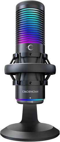 ميكروفون مكثف، ميكروفون USB مع حامل للصدمات، ميكروفون للألعاب مع كتم سريع، مؤشر RGB، للكمبيوتر الشخصي PS5، الألعاب، البث، البودكاست (أسود) in Kuwait