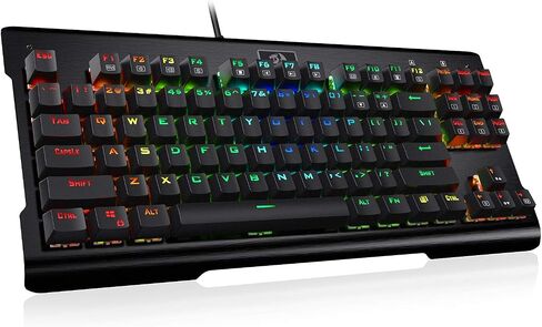 لوحة مفاتيح الألعاب الميكانيكية Redragon K561 VISNU، مقاومة للظلال 87 مفتاحًا، إضاءة خلفية RGB، لوحة مفاتيح سلكية مدمجة مع مفاتيح زرقاء كليكي لأجهزة الكمبيوتر المحمول، ويندوز، ألعاب الكمبيوتر in Saudi Arabia