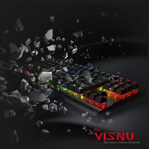 لوحة مفاتيح الألعاب الميكانيكية Redragon K561 VISNU، مقاومة للظلال 87 مفتاحًا، إضاءة خلفية RGB، لوحة مفاتيح سلكية مدمجة مع مفاتيح زرقاء كليكي لأجهزة الكمبيوتر المحمول، ويندوز، ألعاب الكمبيوتر in Saudi Arabia