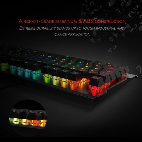 لوحة مفاتيح الألعاب الميكانيكية Redragon K561 VISNU، مقاومة للظلال 87 مفتاحًا، إضاءة خلفية RGB، لوحة مفاتيح سلكية مدمجة مع مفاتيح زرقاء كليكي لأجهزة الكمبيوتر المحمول، ويندوز، ألعاب الكمبيوتر in Saudi Arabia