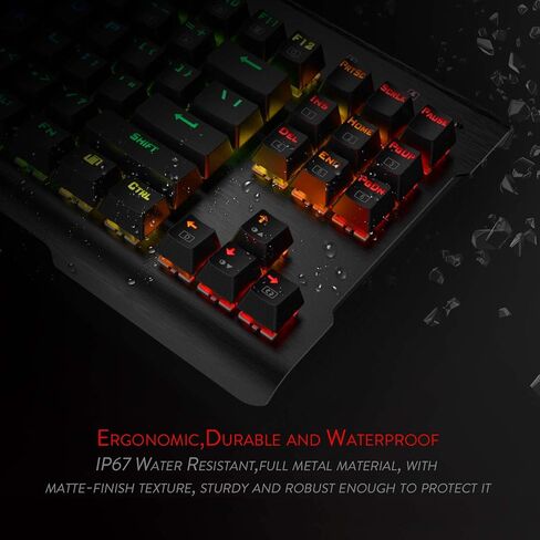 لوحة مفاتيح الألعاب الميكانيكية Redragon K561 VISNU، مقاومة للظلال 87 مفتاحًا، إضاءة خلفية RGB، لوحة مفاتيح سلكية مدمجة مع مفاتيح زرقاء كليكي لأجهزة الكمبيوتر المحمول، ويندوز، ألعاب الكمبيوتر in Saudi Arabia