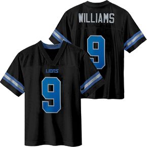 Jameson Williams Detroit Lions Black #9 NFL Kids Youth 4-20 Name and Number Alternate Player Football Jersey in Saudi Arabia