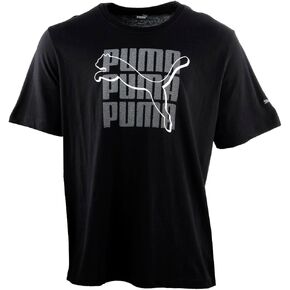 PUMA Mens Hi Def Cat Crew Neck Short Sleeve Casual Tops Casual - Black in Saudi Arabia
