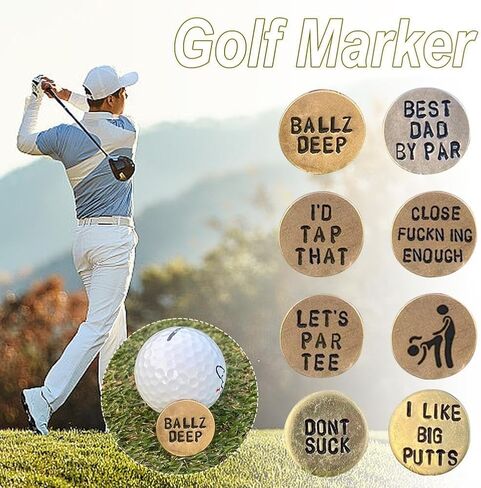 Jowxsx Funny Golf Ball Marker,Humor Novelty Golf Ball Markers with Funny Words,Round Golf Ball Marker,Novelty Golf Ball Marker Hat Clip,Unique Golf Gag Gifts for Men or Women Golfers Golf Lovers in Saudi Arabia