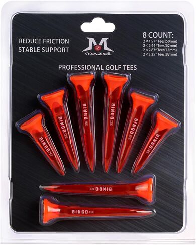 MAZEL Transparent Plastic Golf Tees 8 Pack,Enhanced Durability & Stability Plastic Tees with 5 Prongs,Minimize Friction and Side Spin in Saudi Arabia