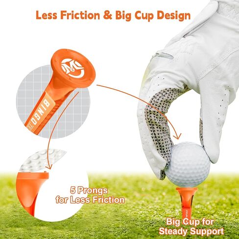 MAZEL Transparent Plastic Golf Tees 8 Pack,Enhanced Durability & Stability Plastic Tees with 5 Prongs,Minimize Friction and Side Spin in Saudi Arabia