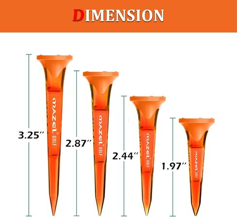MAZEL Transparent Plastic Golf Tees 8 Pack,Enhanced Durability & Stability Plastic Tees with 5 Prongs,Minimize Friction and Side Spin in Saudi Arabia