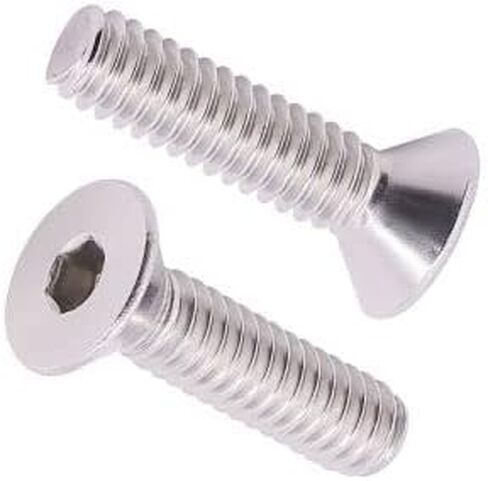 M6-1.0 × 16 مم (30 قطعة) مسامير قبعة المقبس المسطح ، 304 الفولاذ المقاوم للصدأ 18/8 ، الخيط الكامل ، مسامير محرك سداسية رأس Countersunk ، DIN7991 in Kuwait