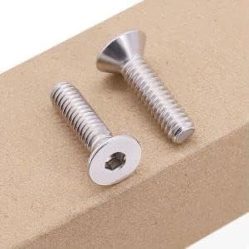M6-1.0 × 16 مم (30 قطعة) مسامير قبعة المقبس المسطح ، 304 الفولاذ المقاوم للصدأ 18/8 ، الخيط الكامل ، مسامير محرك سداسية رأس Countersunk ، DIN7991 in Kuwait