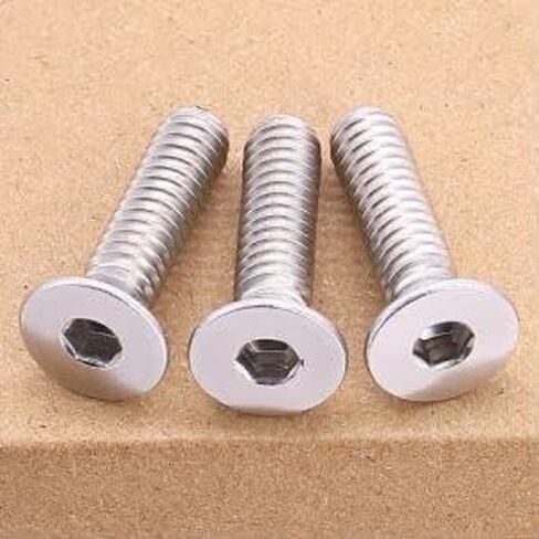 M6-1.0 × 16 مم (30 قطعة) مسامير قبعة المقبس المسطح ، 304 الفولاذ المقاوم للصدأ 18/8 ، الخيط الكامل ، مسامير محرك سداسية رأس Countersunk ، DIN7991 in Kuwait