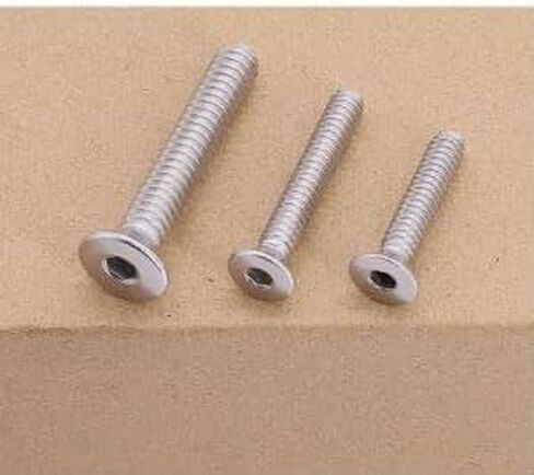 M6-1.0 × 16 مم (30 قطعة) مسامير قبعة المقبس المسطح ، 304 الفولاذ المقاوم للصدأ 18/8 ، الخيط الكامل ، مسامير محرك سداسية رأس Countersunk ، DIN7991 in Kuwait