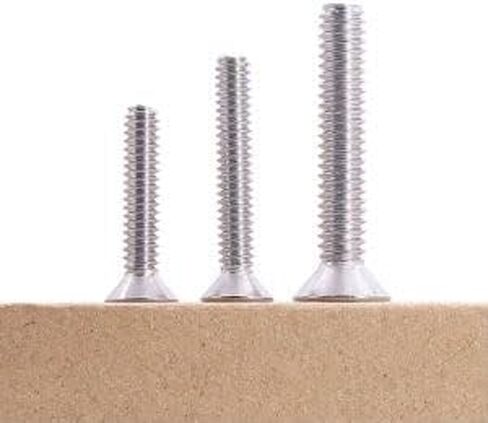 M6-1.0 × 16 مم (30 قطعة) مسامير قبعة المقبس المسطح ، 304 الفولاذ المقاوم للصدأ 18/8 ، الخيط الكامل ، مسامير محرك سداسية رأس Countersunk ، DIN7991 in Kuwait