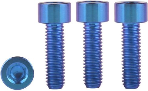 Titanium M6 x 20mm Socket Allen Hex Bolt for Bicycle Disc Brake Caliper Adapter Screw 4Pcs Blue in Kuwait