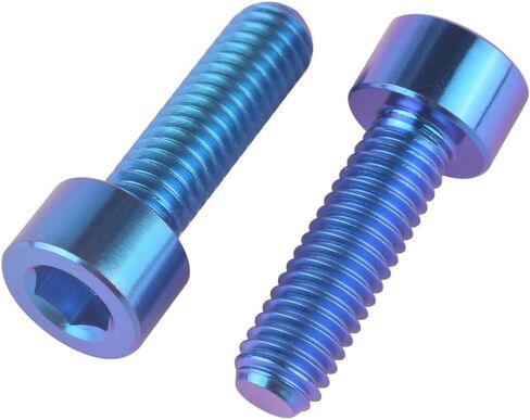 Titanium M6 x 20mm Socket Allen Hex Bolt for Bicycle Disc Brake Caliper Adapter Screw 4Pcs Blue in Kuwait