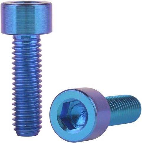Titanium M6 x 20mm Socket Allen Hex Bolt for Bicycle Disc Brake Caliper Adapter Screw 4Pcs Blue in Kuwait