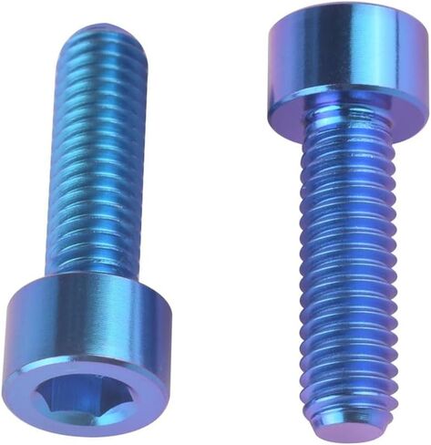 Titanium M6 x 20mm Socket Allen Hex Bolt for Bicycle Disc Brake Caliper Adapter Screw 4Pcs Blue in Kuwait